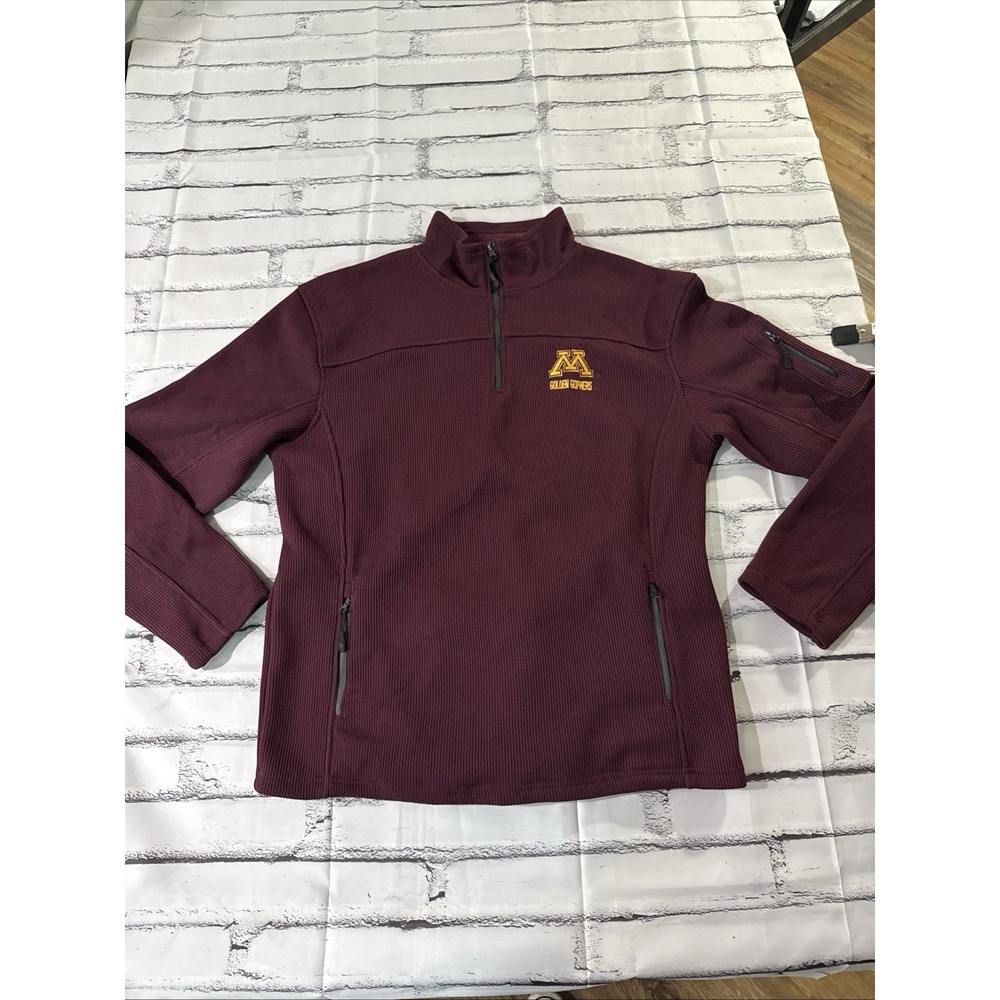 Minnesota Gophers UofM Waffle Weave 1/4 Zip Campus Heritage‎ Mens XL Embroidered